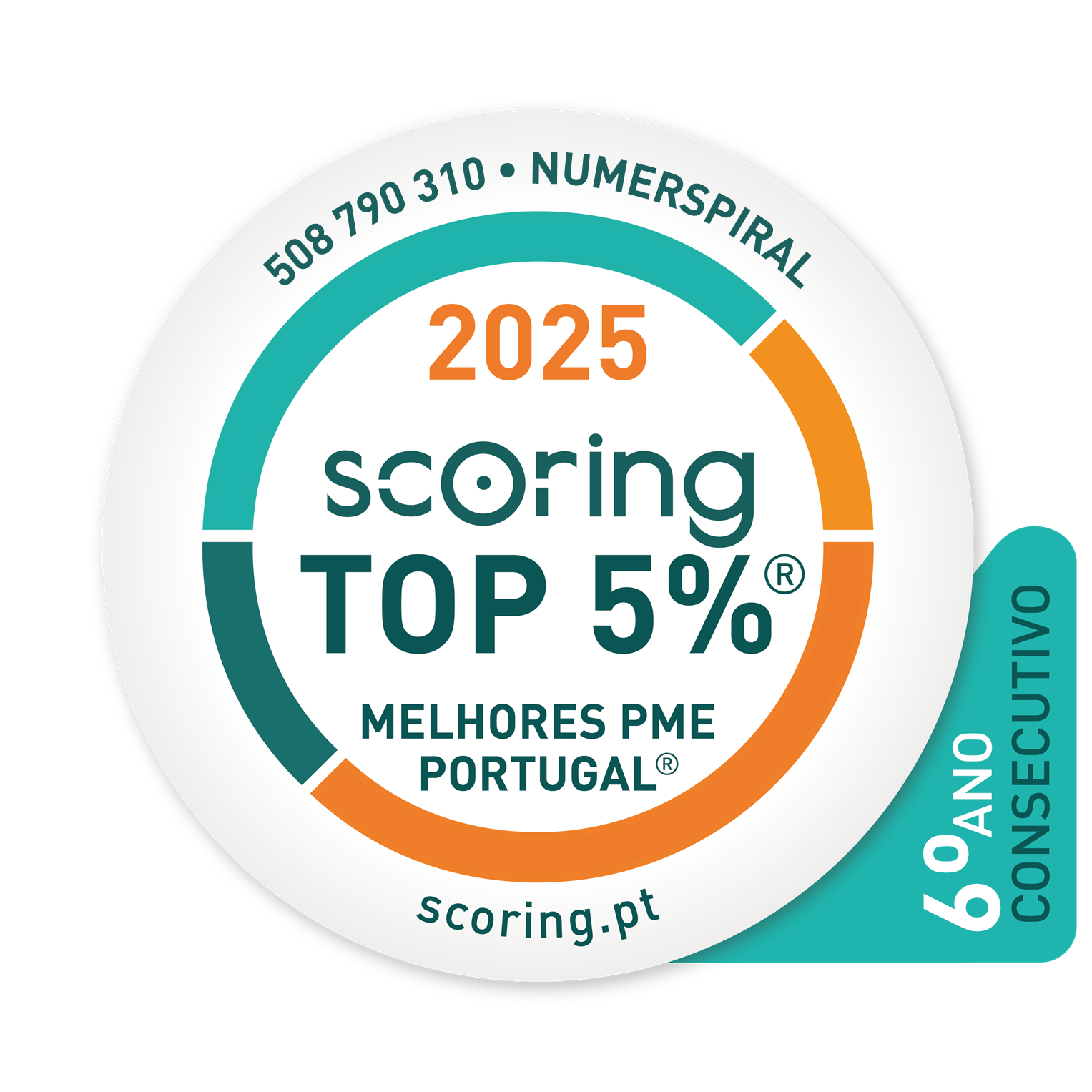 NumerSpiral - Prémio Scoring TOP 5% MELHORES PME DE PORTUGAL - 6º Ano consecutivo
